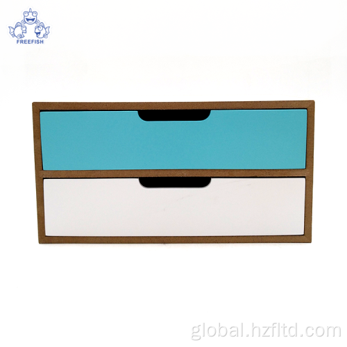 Wooden Drawer Box Desktop Organizer with 3 Drawers Storage Cabinet Manufactory